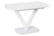 Кухонный стол раскладной AERO 80х120х76см закаленное стекло/сталь White Glass